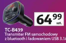 Auchan TC-B439 Transmiter FM samochodowy z bluetooth i ładowaniem USB 3.1A oferta