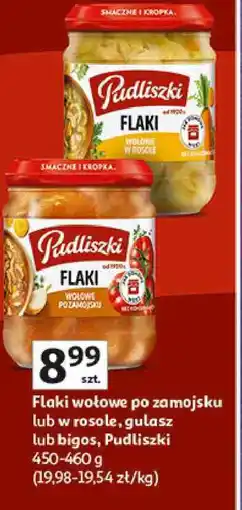 Auchan Flaki wołowe po zamojsku lub w rosole, gulasz lub bigos Pudliszki oferta