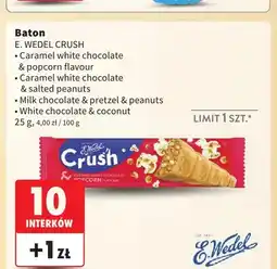 Intermarche Baton E.Wedel Crush caramel white chocolate & popcorn flavour oferta
