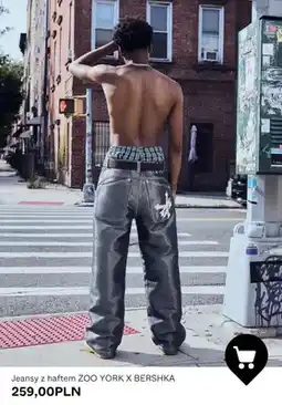 Bershka Jeansy z haftem Zoo York x Bershka oferta