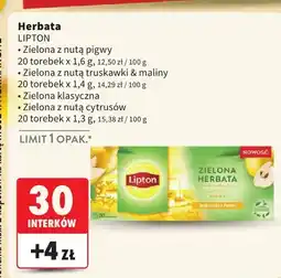 Intermarche Herbata zielona z nutą pigwy Lipton oferta