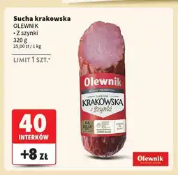 Intermarche Kiełbasa sucha krakowska z szynki Olewnik oferta