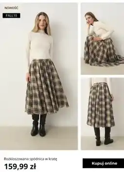 Greenpoint Rozkloszowana spódnica w kratę Greenpoint oferta
