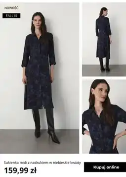 Greenpoint Sukienka midi z nadrukiem w niebieskie kwiaty Greenpoint oferta