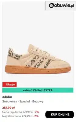 eobuwie Sneakersy Spezial beżowy adidas oferta