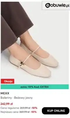 eobuwie Baleriny beżowy jasny Mexx oferta