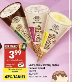 Delikatesy Centrum Lody Jak Dawniej rożek Bracia Koral oferta
