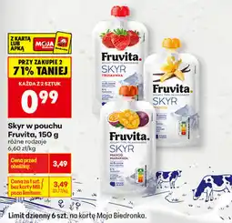 Biedronka Skyr w pouchu Fruvita oferta