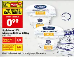 Biedronka Śmietana 18% Mleczna Dolina oferta