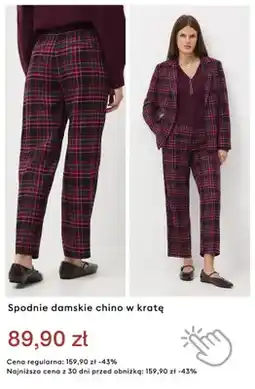 Medicine Spodnie damskie chino w kratę oferta