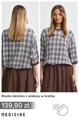 Medicine Bluzka damska z wiskozy w kratkę Medicine oferta