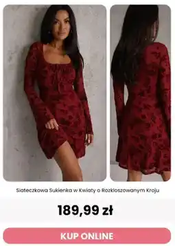 Renee Siateczkowa sukienka w kwiaty o rozkloszowanym kroju Reneé oferta