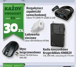 E.Leclerc Rozgałęziacz zapalniczki samochodowej TP-3264K 2x USB Vakoss oferta