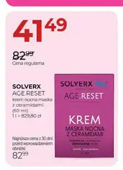 Jawa Drogerie Krem nocna maska z ceramidami Age Reset Solverx oferta