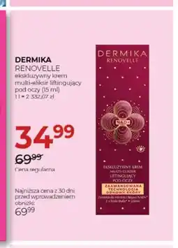 Jawa Drogerie Dermika Renovelle ekskluzywny krem multi-eliksir liftingujący pod oczy oferta
