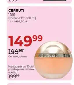 Jawa Drogerie Woda toaletowa 1881 Cerruti oferta