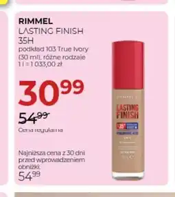 Jawa Drogerie Podkład Lasting Finish 35H 103 True Ivory Rimmel oferta
