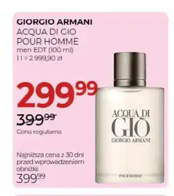 Jawa Drogerie Woda toaletowa Acqua Di Gio Pour Homme Giorgio Armani oferta