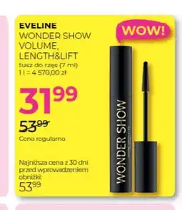 Jawa Drogerie Tusz do rzęs Wonder Show Volume, Length & Lift Eveline oferta