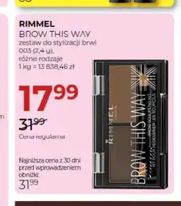 Jawa Drogerie Zestaw do stylizacji brwi Brow This Way 003 Rimmel oferta