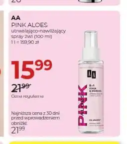 Jawa Drogerie Utrwalająco-nawilżający spray 2w1 Pink Aloes AA oferta
