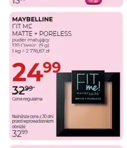 Jawa Drogerie Puder matujący Fit Me Matte + Poreless 120 Classic Maybelline oferta