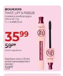 Jawa Drogerie Maskara podkręcająca Twist, Lift & Freeze Black Bourjois oferta