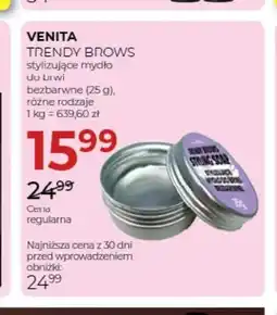 Jawa Drogerie Stylizujące mydło do brwi Trendy Brows bezbarwne Venita oferta