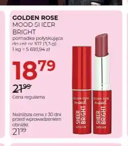 Jawa Drogerie Pomadka połyskująca do ust Mood Sheer Bright nr 107 Golden Rose oferta