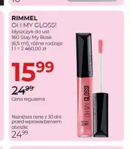 Jawa Drogerie Błyszczyk do ust Oh My Gloss! 160 Stay My Rose Rimmel oferta