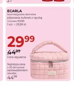 Jawa Drogerie Kosmetyczka damska pikowana kuferek z rączką różowa KS161 Ecarla oferta