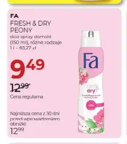 Jawa Drogerie Deo spray damski Fresh & Dry Peony Fa oferta