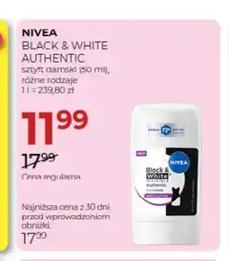 Jawa Drogerie Sztyft damski Black & White Authentic Nivea oferta
