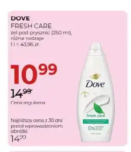 Jawa Drogerie Żel pod prysznic Fresh Care Dove oferta