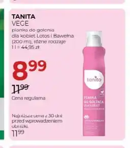 Jawa Drogerie Pianka do golenia dla kobiet Lotos i Bawełna Tanita Vege oferta