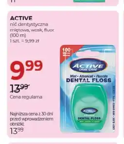 Jawa Drogerie Nić dentystyczna miętowa wosk fluor Active 100 m oferta