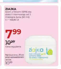 Jawa Drogerie Krem z filtrem SPF6 dla dzieci i niemowląt od 3 miesiąca życia Ziajka oferta