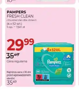 Jawa Drogerie Chusteczki dla dzieci Pampers Fresh Clean 4-pak oferta