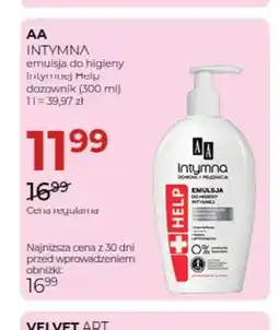 Jawa Drogerie Emulsja do higieny intymnej Help dozownik AA Intymna oferta