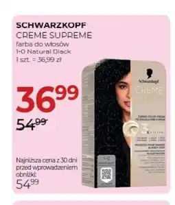 Jawa Drogerie Farba do włosów Creme Supreme 1-0 Natural Black Schwarzkopf oferta