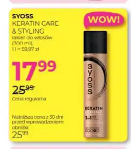Jawa Drogerie Lakier do włosów Keratin Care & Styling Syoss oferta
