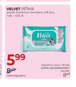 Jawa Drogerie Papier toaletowy nawilżany Velvet Intima oferta