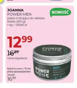 Jawa Drogerie Pasta matująca do włosów Power Men Matte Joanna oferta