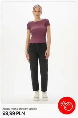 Cropp Jeansy mom z efektem sprania Cropp oferta