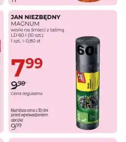 Jawa Drogerie Worki na śmieci z taśmą LD 60 l Magnum Jan Niezbędny oferta