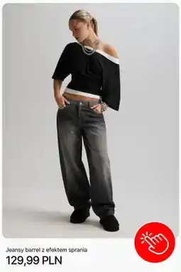 Cropp Jeansy barrel z efektem sprania Cropp oferta