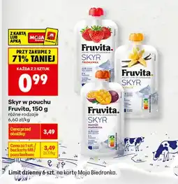 Biedronka Skyr w pouchu Fruvita truskawka oferta