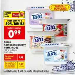 Biedronka Serek homogenizowany Tutti biała czekolada oferta