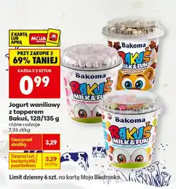 Biedronka Jogurt waniliowy z topperem Bakuś z miksem gwiazdek oferta