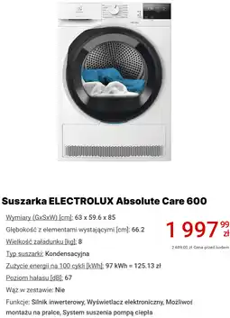 Media Expert Suszarka ELECTROLUX Absolute Care 600 oferta